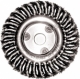 Корщетка-колесо, посадочный диаметр 22,2 мм, стальная витая проволока 100 мм - фото 1