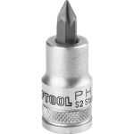 Торцовая бита-головка KRAFTOOL "INDUSTRIE QUALITAT", материал S2, PHILLIPS, сатинированная, 1/2", PH1 Kraftool
