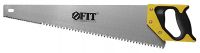 Ножовка по дереву, крупный кален.зуб 2 ТPI с запилом 7 ТPI, 2D заточка, пласт.прорезинен.ручка 600 мм FIT