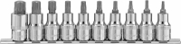 Набор насадок торцевых 1/2"DR с вставками-битами TORX® на держателе, T20-T70, 55 мм, 10 предметов Ombra