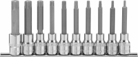 Набор насадок торцевых 1/2"DR с вставками-битами TORX® на держателе, T20-T70, 100 мм, 10 предметов Ombra