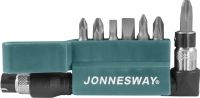 Комплект вставок-бит 1/4"DR PH(1,2,3) PZ(1,2) и шлиц SL4-7 мм., 8 предметов Jonnesway
