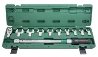 Ключ динамометрический 1/2"DR  40-200 Нм. со сменными рожковыми насадками 13-30 мм  и приводом в наборе, 11 предметов