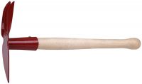 Мотыжка комбинированная с деревянной ручкой, 3 витых зуба, профиль лепесток КУРС