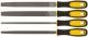Напильники, прорезиненная ручка, набор 4 шт. (трехгранный, плоский, круглый, полукруглый ) 200 мм - фото 1