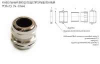 Кабельный ввод  М  33 латунный УТ1,5 IP66/IP67/IP68 (d кабеля 15-22мм) ГОФРОМАТИК (ЗЭТАРУС)