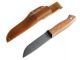 Нож туриста, длина лезвия 105 мм, нержавеющая сталь, деревянная рукоять, зубчатый обух - фото 1