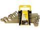 Набор накидных ключей, 6 шт., 6 - 19 мм, двухсторонние, углеродистая сталь, желтое цинковое покрытие - фото 1