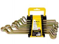 Набор накидных ключей, 8 шт., 6 - 22 мм, двухсторонние, углеродистая сталь, желтое цинковое покрытие In Work