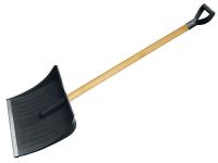 Лопата пласт. черная 560x400, оцинков.планка, с деревянным черенком, V ручка
