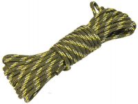 Веревка плетеная с сердечником 8 мм х 15 м, хаки с желтой, белой нитями, моток MAESTRO