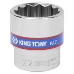 Головка торцевая стандартная двенадцатигранная 3/8", 22 мм KING TONY