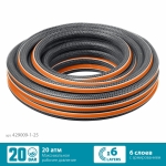 GRINDA ULTRA 6, 1", 25 м, 20 атм, шестислойный, двойное армирование, поливочный шланг, PROLine (429009-1-25) Grinda