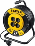 STAYER S 207 ПВС 2х0.75 50м 2200Вт, Удлинитель на катушке (55073-50) Stayer