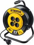 STAYER S 207 ПВС 2х0.75 20м 2200Вт, Удлинитель на катушке (55073-20) Stayer