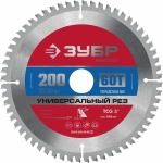 ЗУБР Универсальный рез 200 x 30мм 60Т, диск пильный по алюминию Зубр