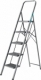 СИБИН c широкими обрезиненными ступенями, 5 ступени, 118 см, стальная, стремянка (38807-05) - фото 1