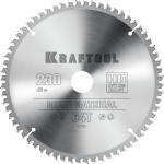 KRAFTOOL Multi Material 230х30мм 64Т, диск пильный по алюминию Kraftool