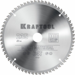 KRAFTOOL Multi Material 235х30мм 64Т, диск пильный по алюминию Kraftool