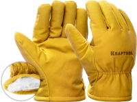 KRAFTOOL EXTREM WINTER, XL, утеплённые, от мех. воздействий, кожаные перчатки (1137-XL) Kraftool