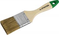 Кисть плоская STAYER "LASUR-STANDARD", смешанная (натуральная и искусственная) щетина, деревянная ручка, 50мм Stayer