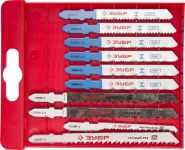 Набор ЗУБР "ЭКСПЕРТ" Полотна для эл/лобзика, по дер. и мет., EU-хвост., пласт.бокс, 10шт Зубр