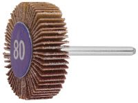 Круг веерный на шпильке, P 80, d 32x10x3,2 мм, L 45мм, 1шт Зубр