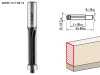 Фреза кромочная прямая с нижним подшипником, D=12,7 мм, рабочая длина-38 мм, хв.-12 мм, d-12,7 мм, ЗУБР Профессионал Зубр