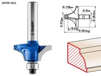 Фреза кромочная калевочная №1, D= 28,6мм, рабочая длина-12,2мм, радиус-7,95мм, хв.-8мм, d-9,5мм, ЗУБР Профессионал Зубр