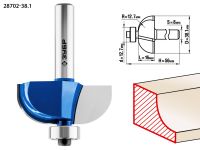 Фреза кромочная калевочная №2, D= 38,1мм, рабочая длина-16мм, радиус-12,7мм, хв.-8мм, d-12,7мм, ЗУБР Профессионал Зубр