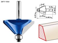 Фреза кромочная калевочная(фасочная) №9, D= 50,8мм, рабочая длина-23мм, угол наклона-45 градусов, хв.-8мм, d-12,7мм, ЗУБР Профессионал Зубр
