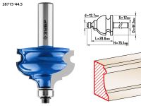 Фреза кромочная фигурная №4, D= 44,5мм, рабочая длина-28,5мм, хв.-12мм, d-12,7мм, ЗУБР Профессионал Зубр