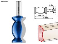 Фреза кромочная фигурная №9, D= 32мм, рабочая длина-57,2мм, хв.-12 мм, ЗУБР Профессионал Зубр