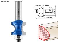 Фреза полустержневая с подшипником, D= 25,4мм, рабочая длина-31,8мм, радиус-6,35мм, хв.-12мм, d-12,7мм, ЗУБР Профессионал Зубр