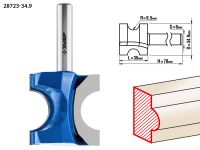 Фреза полустержневая, D= 34,9мм, рабочая длина-35мм, радиус-9,5мм, хв.-8 мм, ЗУБР Профессионал Зубр