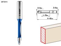 Фреза кромочная прямая со сверлом, D= 6мм, рабочая длина-19мм, хв.-8 мм, ЗУБР Профессионал Зубр