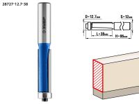 Фреза кромочная с нижним подшипником, D= 12,7мм, рабочая длина-38мм, хв.-12мм, d-12,7мм, ЗУБР Профессионал Зубр