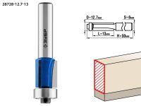 Фреза кромочная с нижним подшипником(3 лезвия), D= 12,7мм, рабочая длина-13мм, хв.-8мм, d-12,7мм, ЗУБР Профессионал Зубр
