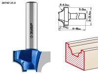 Фреза пазовая фасонная №1, D= 25,4мм, рабочая длина-14мм, радиус-6,3мм, хв.-8 мм, ЗУБР Профессионал Зубр