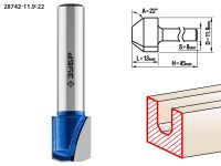 Фреза пазовая фасонная №3, D= 11,9мм, рабочая длина-13мм, угол-22 градуса, хв.-8мм, ЗУБР Профессионал Зубр