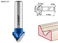 Фреза пазовая фасонная №6, D= 12,7мм, рабочая длина-10мм, радиус-2,4мм, хв.-8 мм, ЗУБР Профессионал Зубр
