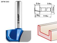 Фреза пазовая фасонная №7, D= 28,6мм, рабочая длина-13мм, радиус-5мм, хв.-8 мм, ЗУБР Профессионал Зубр