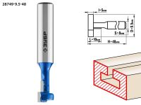Фреза пазовая Т-образная №1, D= 9,5мм, общая длина-48мм, рабочая длина-10мм, хв.-8 мм, ЗУБР Профессионал Зубр