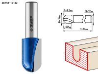 Фреза пазовая галтельная, D= 19мм, рабочая длина-32мм, радиус-9,5мм, хв.-12 мм, ЗУБР Профессионал Зубр