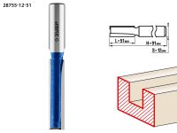 Фреза пазовая прямая с нижними подрезателями, D= 12мм, рабочая длина-51мм, хв.-12 мм, ЗУБР Профессионал Зубр
