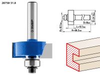 Фреза фальцевая, D= 31,8мм, рабочая длина-12,7мм, хв.-8мм, d-12,7мм, ЗУБР Профессионал Зубр