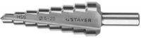 Сверло STAYER "MASTER" ступенчатое по сталям и цвет.мет., сталь HSS, d=6-20мм,8ступ.d 6-8-10-12-14-16-18-20,L-75мм,3-х гран.хв. 8мм Stayer