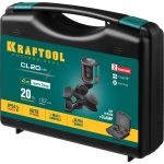 KRAFTOOL CL 20 #5 нивелир лазерный, 20 м, IP54,, точн. +/-0,2 мм/м, держатель, в кейcе Kraftool