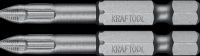 Биты KRAFTOOL "ЕХPERT" торсионные кованые, обточенные, Cr-Mo сталь, тип хвостовика E 1/4", PH2, 50мм, 2шт Kraftool