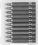 Биты ЗУБР "МАСТЕР" кованые, хромомолибденовая сталь, тип хвостовика E 1/4", PH1, 50мм, 10шт Зубр